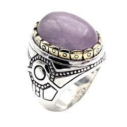 Bague Argent et Laiton avec Kunzite