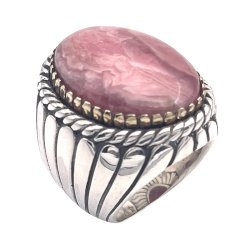 Bague Argent et Laiton avec Rhodochrosite