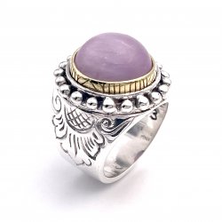 Silver and Brass Ring with Semi-Precious Stone