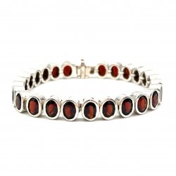 Silver and red garnet bracelet - ARCHIVES COLLECTION