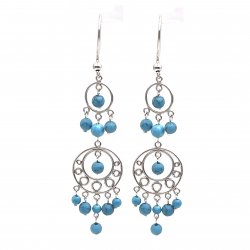 Silver and Turquoises Earrings