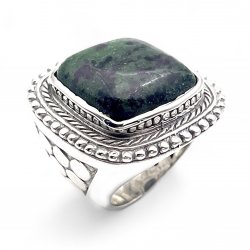 Silver Ring with Zoisite Ruby