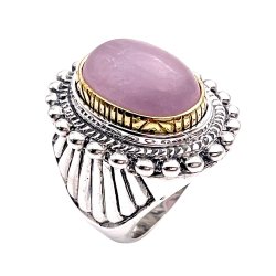 Bague Argent et Laiton avec Kunzite