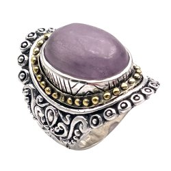 Bague Argent et Laiton avec Kunzite