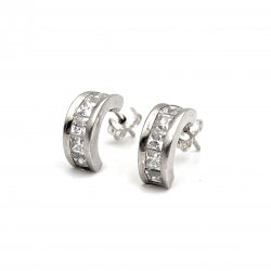 Silver and Zirconium Earrings