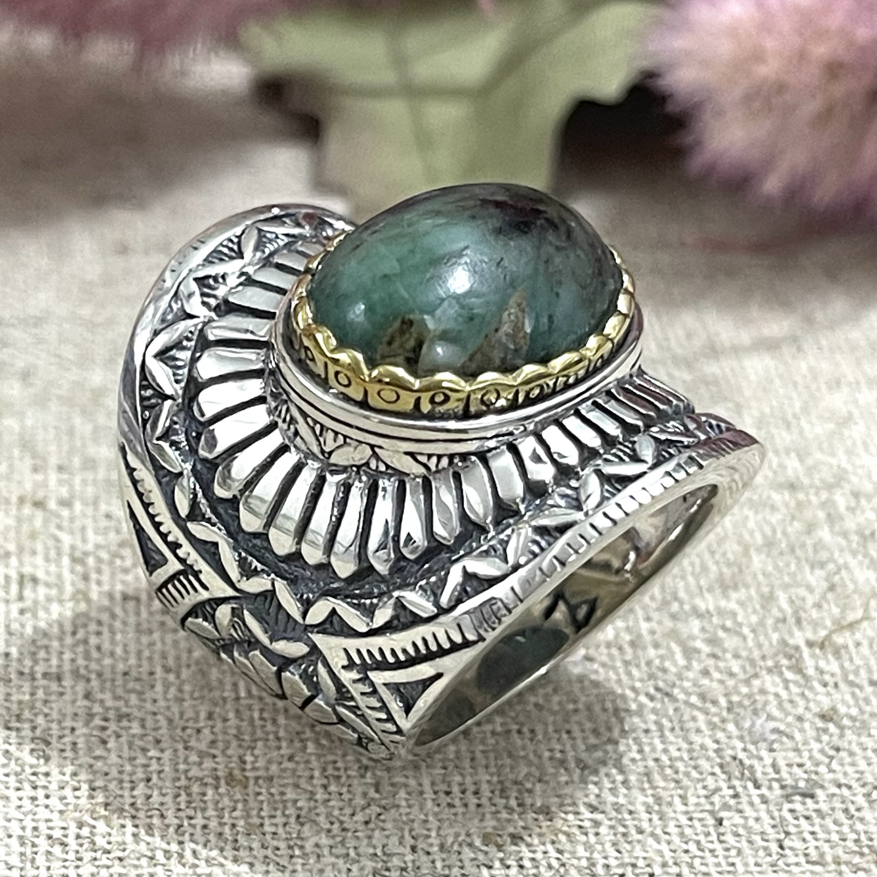 Brazilian emerald sale ring